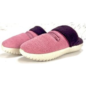 NIKE Burrow Slippers‎ Women's 7 Pink Desert Berry SE Sherpa Indoor Outdoor NWT